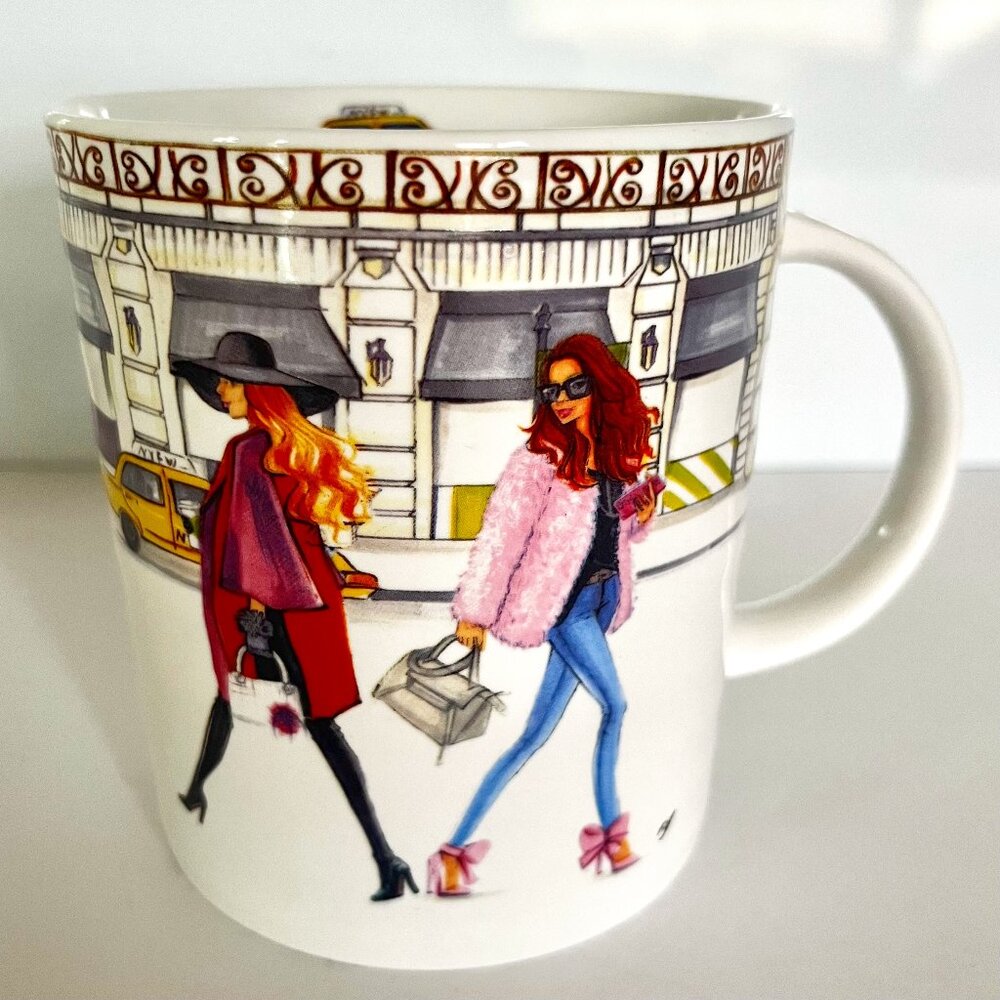 Rongrong Devoe Fashion Girls Taxi Coffee Mug Cup 16 oz Oversized Coffee Mug